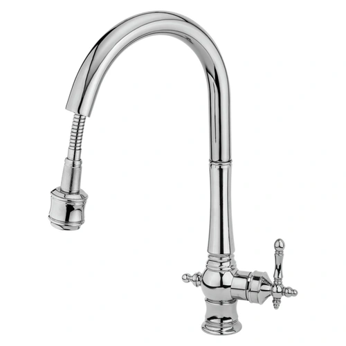 شیر آشپزخانه شلنگدار شیرآلات بهداشتی قهرمان مدل نگین کروم